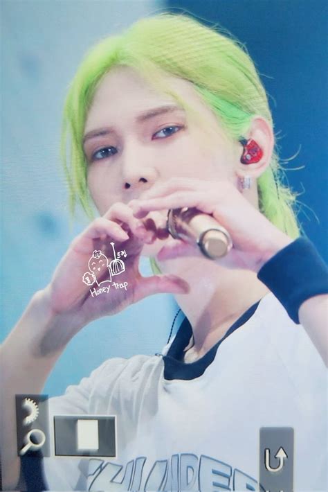 Kang Yeosang In 2023 Green Hair Singing Rappers