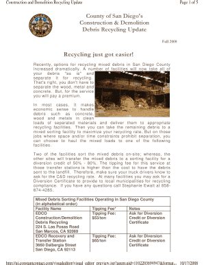 Fillable Online Construction And Demolition Recycling Update Fax Email