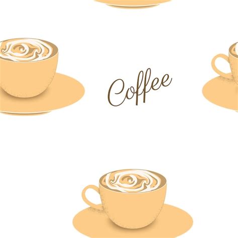 Premium Vector Coffee Cup Pattern Simple And Elegant