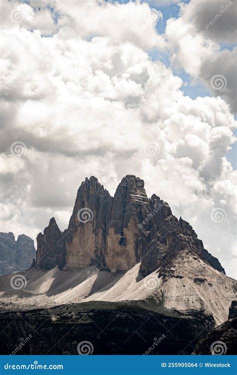 Tre Cime Di Lavaredo Or Drei Zinnen Mountain Dolomites Italy Stock