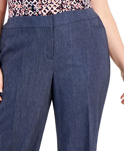 Kasper Plus Size Mid Rise Denim L Pocket Pants Macys