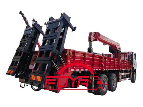 Shacman 6x4 14ton Multifunctional Flatbed Crane Mounted Truck With