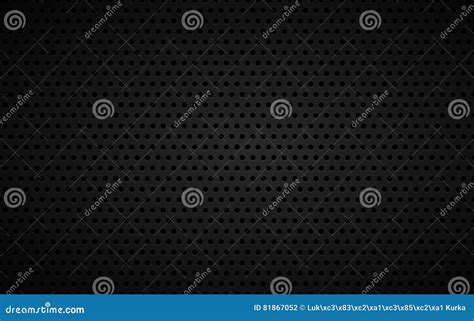 Perforated Black Metallic Background Abstract Wallpaper Stock Vector