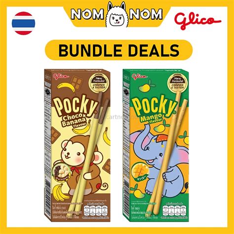 Bundle GLICO Pocky Mini Biscuit Sticks 25g Box Choco Banana Mango