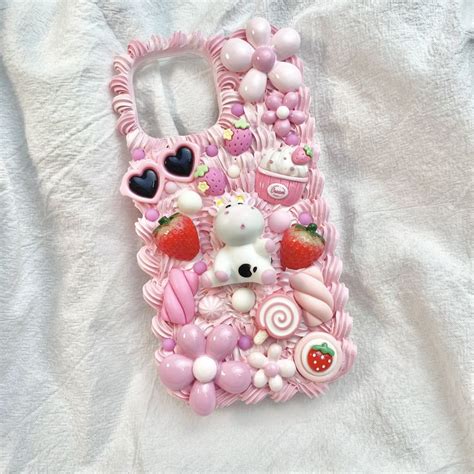 Cute Strawberry Cow Phone Case For All Brand Etsy Handmade Phone