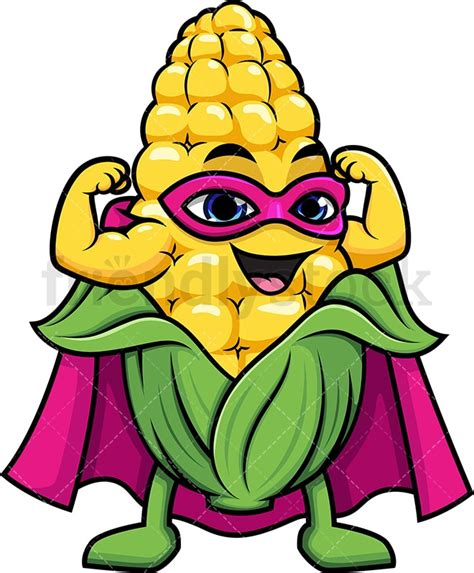 Superhero Corn Cartoon Vector Clipart Friendlystock