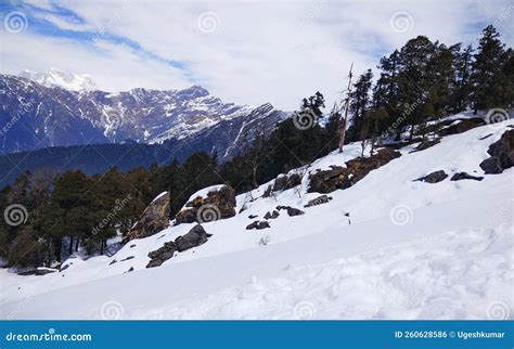 Beautiful Nature Landscape Snowfall Mountains Himalayas Stock Photo ...