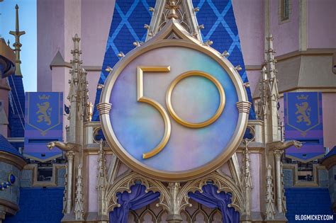 Detailed Look At Disney World 50th Anniversary Crest On Cinderella Castle