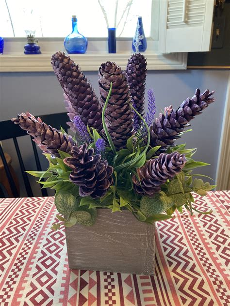 Hand Painted Pine Cone Arrangement In 2024 Pine Cone Crafts Pinecone