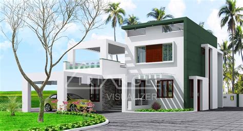 Modern Contemporary Kerala house elevation at 1950 sq.ft