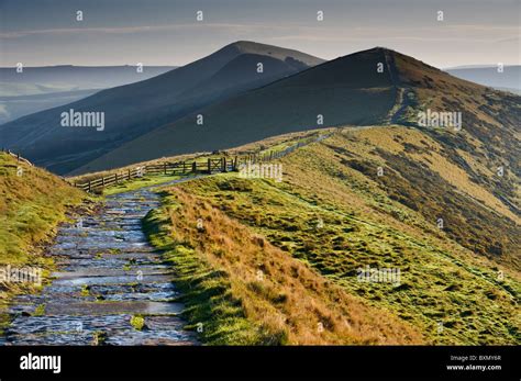 Paved Pathway On The Great Ridge Near Castleton Peak District