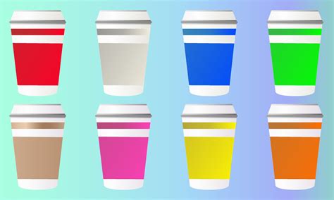 Realistic Plastic Cup Illustration With Various Colors 10815822 Vector