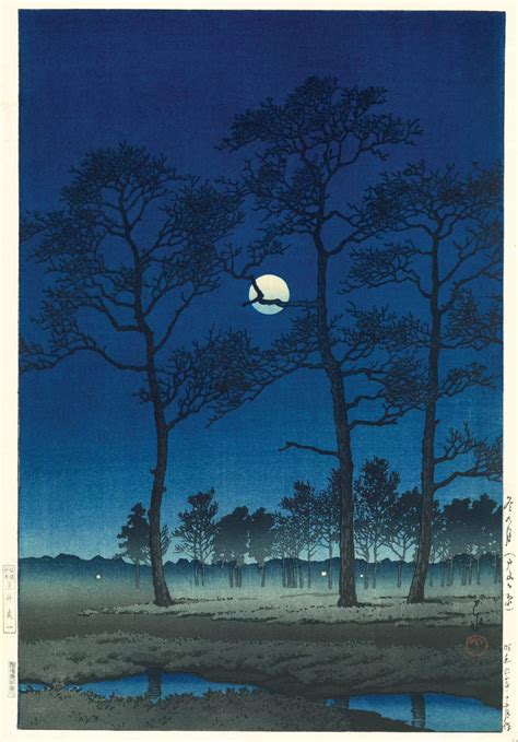 Winter Moon Over Toyama Plain - Kawase Hasui Catalogue