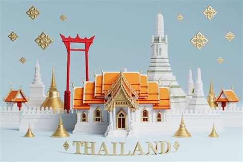 3d L emblématique Concept De Voyage En Thaïlande Les Plus Beaux