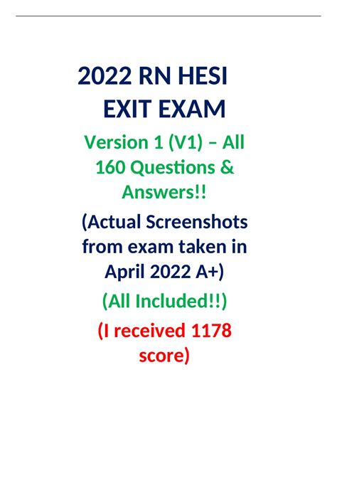 Hesi Exit Rn Exam Real Exam Rn Hesi Exit Exam Version V