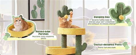 Amazon Yaheetech Cactus Cat Tree For Indoor Cats 48 5in Cat