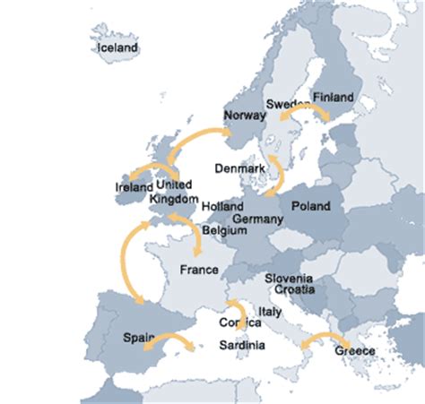 Channel Ferry Routes Map