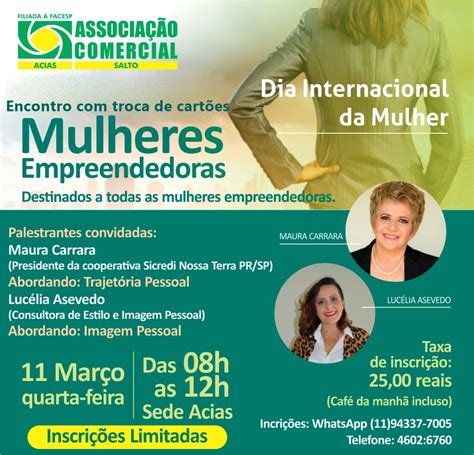 Encontro Mulheres Empreendedoras Dia Associa O Comercial