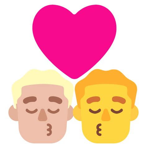 👨🏼‍ ️‍💋‍👨 Beso Hombre Tono De Piel Claro Medio Hombre Sem Tom De