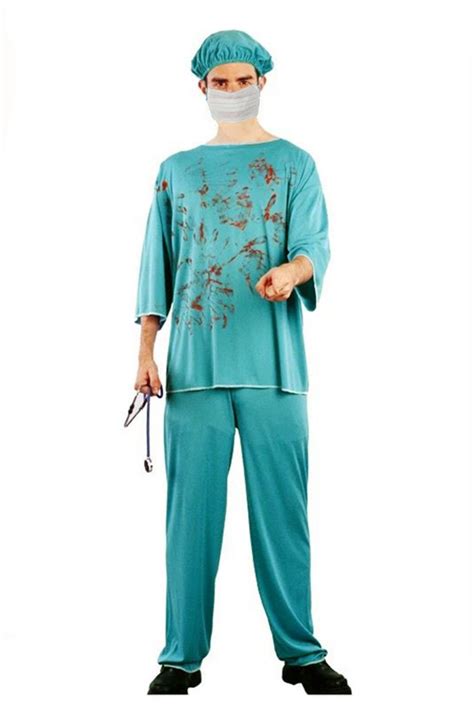 ER Surgeon Doctor Mens Medical Scrubs Fancy Dress Halloween Costume ...