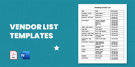 Vendor List Template 7 Free Word Pdf Document Downloads