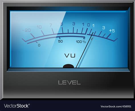 Analog vu meter blue Royalty Free Vector Image