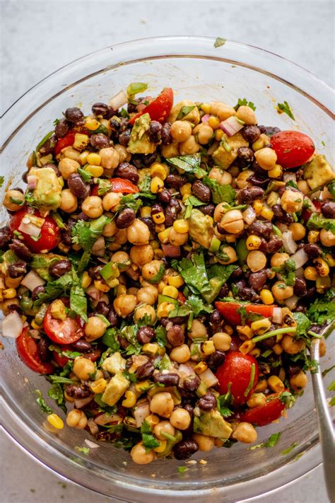 Southwest Chickpea Black Bean Salad Plant Based Rd