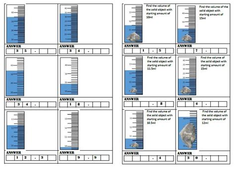 Reading From The Graduated Cylinder Worksheets Library