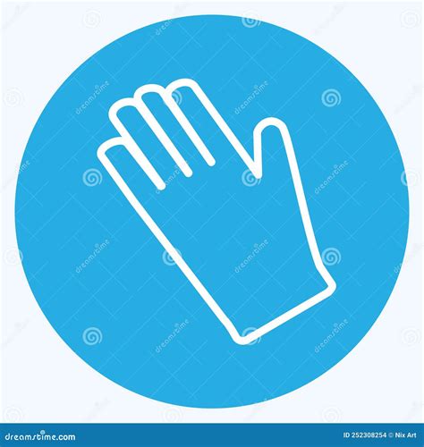 Gardening Gloves Icon In Trendy Blue Eyes Style Isolated On Soft Blue