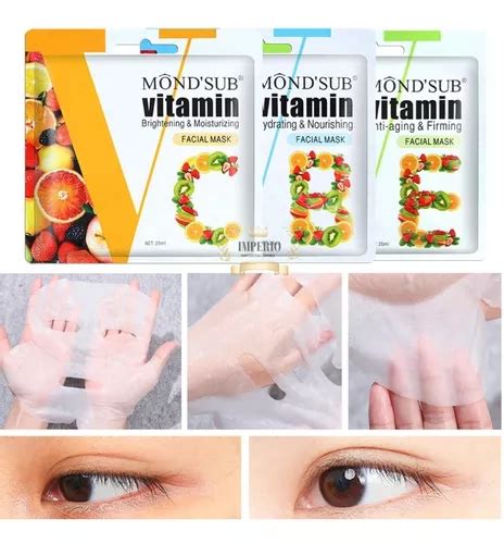 Mascarilla Facial Vitamina C E B Hidratante Pack X Mondsub Cuotas