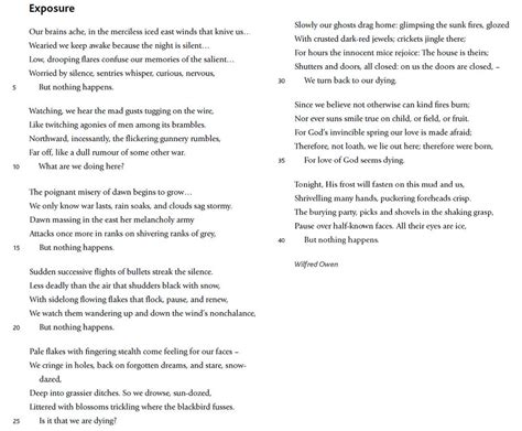 Diagram Of Exposure By Wilfred Owens Annotated GCSE Quizlet
