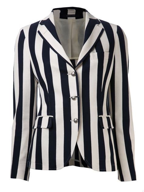 Tagliatore Striped Blazer In Black Lyst