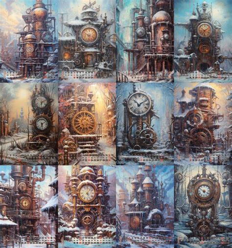 Steampunk Wall Calendar Effie Halette