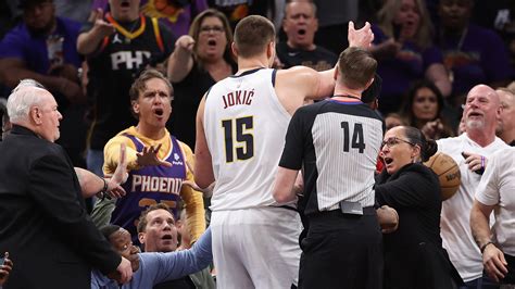 Nuggets Nikola Jokic Issued Foul For Shoving Suns Owner Mat Ishbia