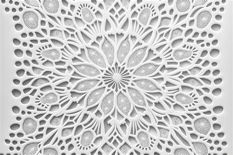 Premium Photo | Retro white lace pattern with flowers elegant fabric design