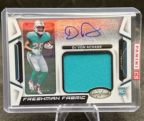 Panini Certified Devon Achane Freshman Fabric Mirror Signatures