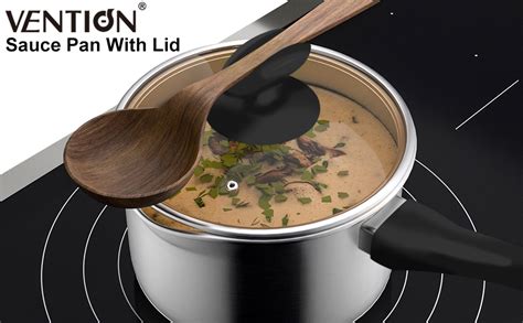 Vention Quart Stainless Steel Saucepan With Lid Sauce Pan With Pour