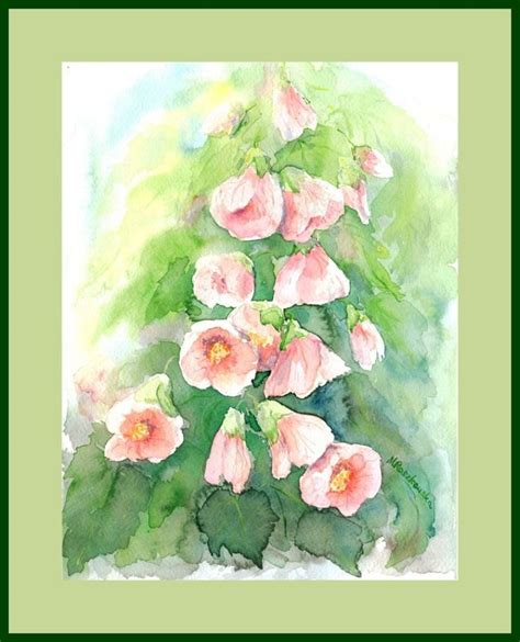 Watercolor Painting Of Pink Flowers