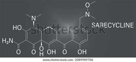 Sarecycline Antibiotic Drug Molecule Tetracycline Class Stock Vector