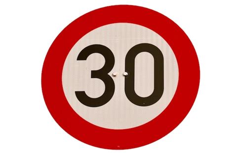 Premium Photo Close Up Of Number 30 On Speed Limit Sign Against White