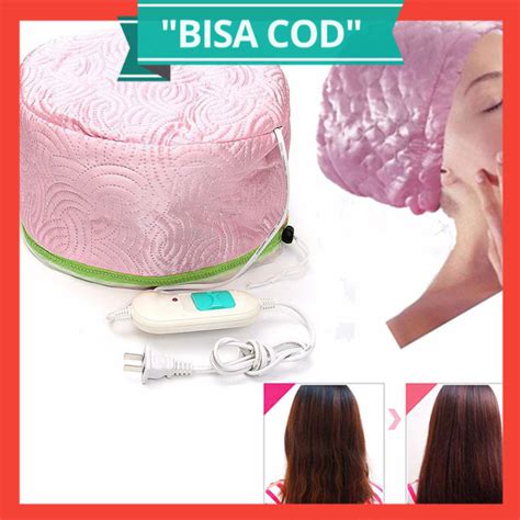 Hot Steamer Spa Rambut Thermal Treatment Heated Cap Dengan Tenaga Listrik Pengantar Panas