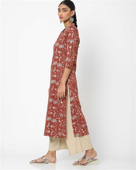 Floral Print Straight Kurta With Pants Jiomart