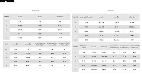 Nike Women Size Chart