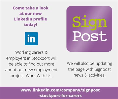 We Are Now On Linkedin Signpost Stockport For Carers