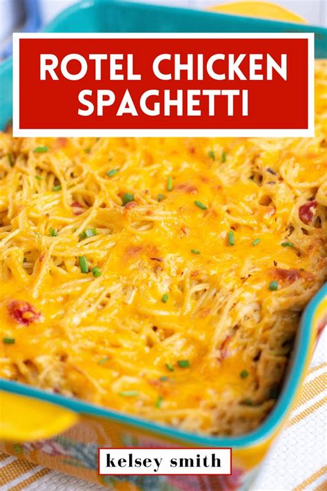 Easy Rotel Chicken Spaghetti By Kelsey Smith Recipe Easy Chicken Spaghetti Recipe Baked