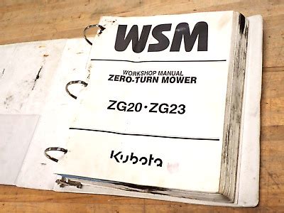 KUBOTA ZG20 ZG23 MOWER SERVICE SHOP MANUAL ORIGINAL EBay