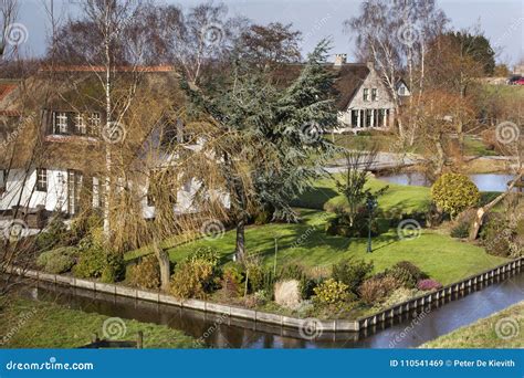 Dutch Polder Landscape With A Farm And Some Houses Stock Image Image