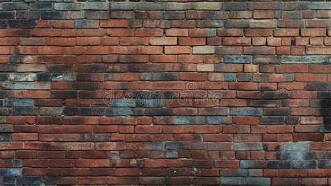 Abstract Brick Wall Texture Dark Sky Blue And Light Maroon Stock