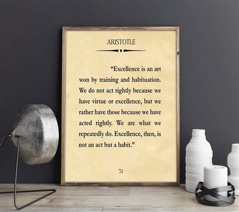 Aristotle Quote Aristotle Poster Excellence Quote School Poster ...