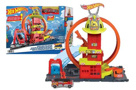 Игрушечный трек Hot Wheels City Super Fire Station Городская пожарная станция Хот Вилс с